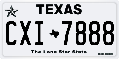 TX license plate CXI7888