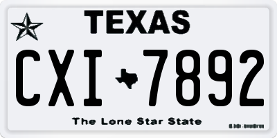 TX license plate CXI7892