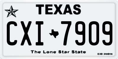TX license plate CXI7909