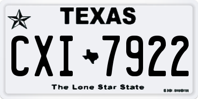 TX license plate CXI7922