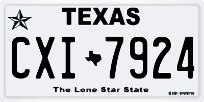 TX license plate CXI7924