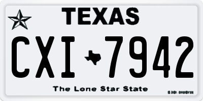 TX license plate CXI7942