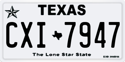TX license plate CXI7947