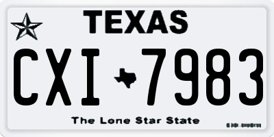 TX license plate CXI7983