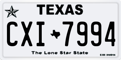 TX license plate CXI7994