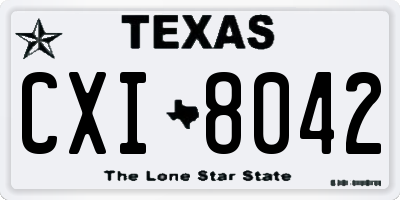 TX license plate CXI8042
