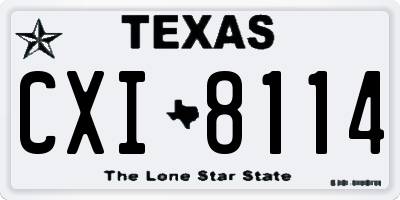TX license plate CXI8114