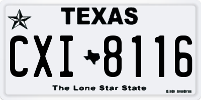 TX license plate CXI8116