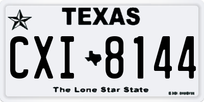 TX license plate CXI8144
