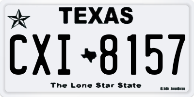 TX license plate CXI8157