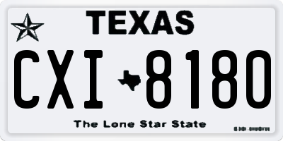 TX license plate CXI8180