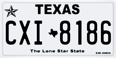 TX license plate CXI8186