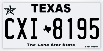 TX license plate CXI8195