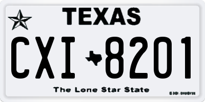 TX license plate CXI8201