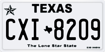 TX license plate CXI8209