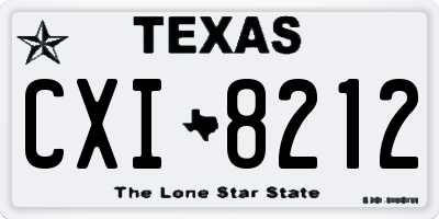 TX license plate CXI8212