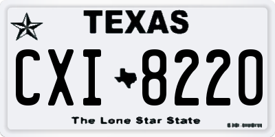 TX license plate CXI8220