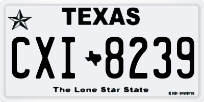 TX license plate CXI8239