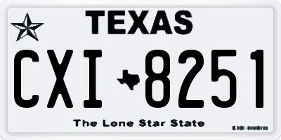 TX license plate CXI8251