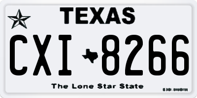 TX license plate CXI8266
