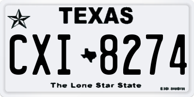 TX license plate CXI8274