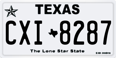 TX license plate CXI8287