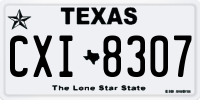 TX license plate CXI8307