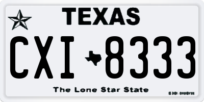 TX license plate CXI8333