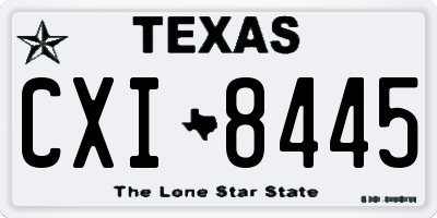 TX license plate CXI8445