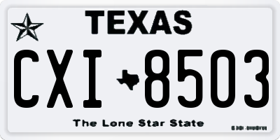 TX license plate CXI8503