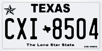 TX license plate CXI8504