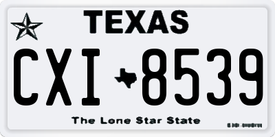 TX license plate CXI8539