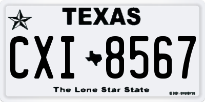 TX license plate CXI8567
