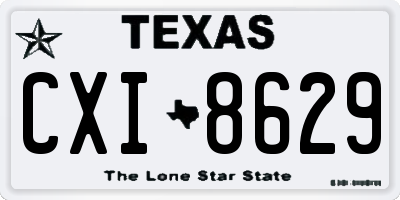 TX license plate CXI8629