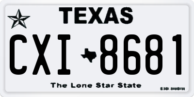 TX license plate CXI8681