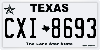 TX license plate CXI8693