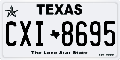 TX license plate CXI8695