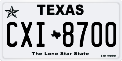 TX license plate CXI8700