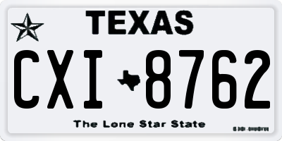 TX license plate CXI8762