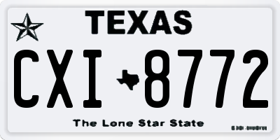 TX license plate CXI8772