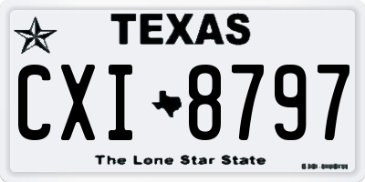 TX license plate CXI8797