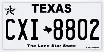 TX license plate CXI8802