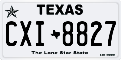 TX license plate CXI8827