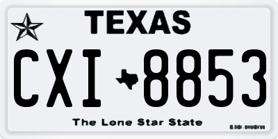 TX license plate CXI8853