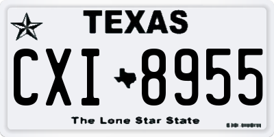 TX license plate CXI8955