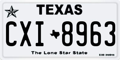 TX license plate CXI8963