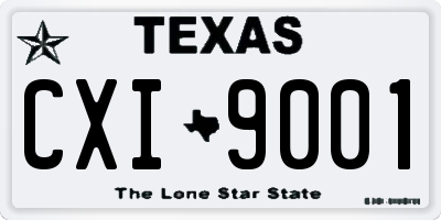 TX license plate CXI9001