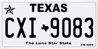 TX license plate CXI9083
