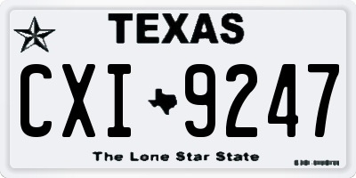 TX license plate CXI9247