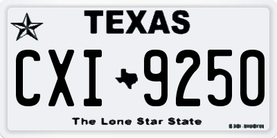 TX license plate CXI9250